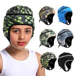 Equipe de esportes rugby capacete macio futebol à prova de choque chapelaria bandeira de futebol headguard para a juventude das crianças capacete de proteção protetor de cabeça de rugby - Image 1