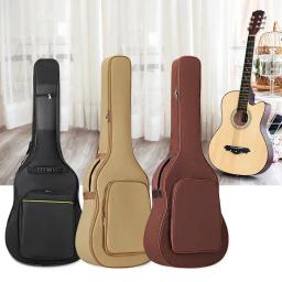 Saco de guitarra mochila saco de armazenamento protetor bandolim madeira baixo carry case à prova dwaterproof água alças duplas clássico caso guitarra acústica - Image 1