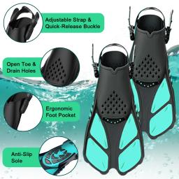 Profissional Snorkeling Pé Mergulho Nadadeiras, aletas de natação adulto ajustáveis, nadadeiras, equipamentos de esportes aquáticos, criança e criança - Image 2