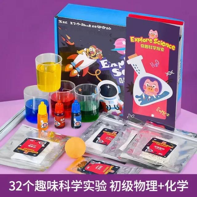 Kits de Experimentos Químicos Educativos para Crianças - Brinquedos Montessori Divertidos e Interativos