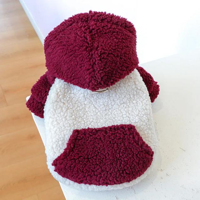 Suéter de inverno com capuz e fivela para cães pequenos como Pomeranians e Yorkies