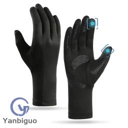 Luvas de esqui forros luvas térmicas quentes com tela sensível ao toque, terno para homens e mulheres ciclismo e corrida luvas de inverno finas e leves - Image 1