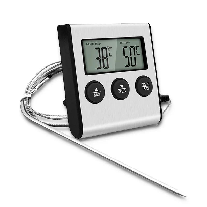 Cozinha Digital Cozinhar Termômetro Carne Temperatura De Alimentos Para Forno BBQ Grill Função Temporizador com Sonda Medidor De Calor para Cozinhar - Image 1