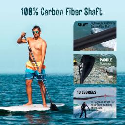 Goture sup paddle eixo de fibra de carbono completo 3 seções ultra leve 170-215cm ajustável portátil stand up paddle board acessórios - Image 2