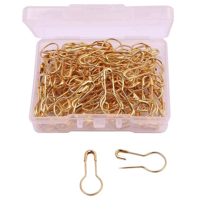 Conjunto de Agulhas de Cabaça de Metal com Caixa para Quilting - Ferramentas de Costura Artesanais DIY e Pinos de Segurança para Fixação de Roupas