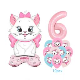 Bonito marie gato tema balão de alumínio meninas festa de aniversário suprimentos os aristogatos decoração do chuveiro do bebê balões de festa 2025 - Image 2