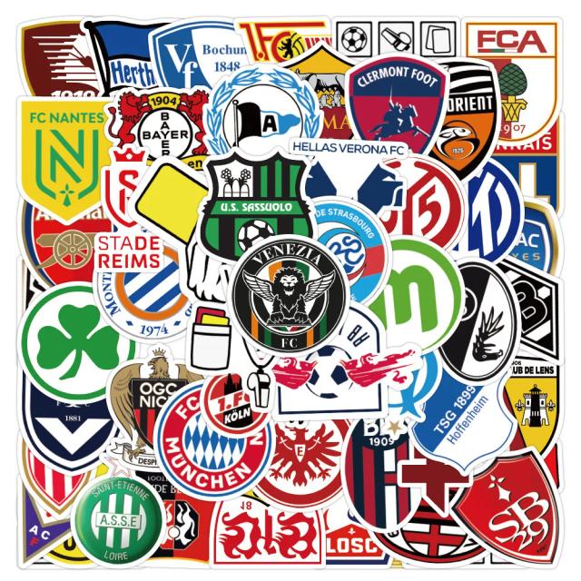 Adesivos de Graffiti Personalizados para Futebol Clube - Decoração Criativa para Skate com 50 Peças