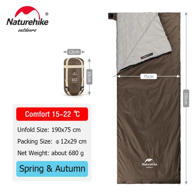 Saco de Dormir Ultraleve Naturehike LW180 para Primavera e Verão - Ideal para Caminhadas e Acampamentos ao Ar Livre