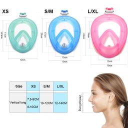 Conjunto de máscara de natação facial para crianças e adultos, respirador, anti nevoeiro, respiração segura, subaquática, mergulho, mergulho, mergulho - Image 3