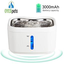 Fonte de água inteligente para animais de estimação, bateria carregável, aço inoxidável, bomba silenciosa sem fio, sensor de radar, dispensador de água para cães e gatos - Image 1