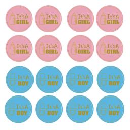 24/48pcs Equipe Equipe Menino Menina Adesivos Decoração Do Chuveiro Do Bebê Fornecer O Seu Menino ou Menina Voto Saco Do Presente adesivo para Revelar Sexo Festa - Image 1