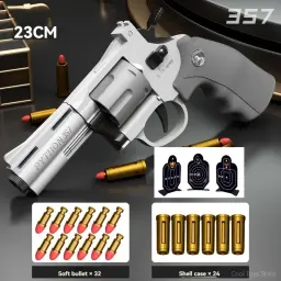 Automático Revolver Dart Bullet Toy Gun Lançador mecânico Pistola de tiro contínuo, CS arma ao ar livre para criança e adulto, ZP5 357 - Image 2