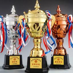 Troféu de metal banhado a ouro, grande comercial, criativo personalizado para enviar amigos, presentes, dança lembrança, decoração de casa, 1pc - Image 4