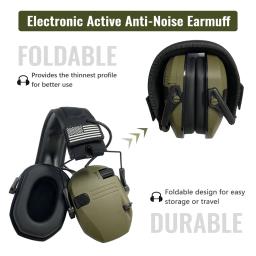 Earmuffs Tiro Eletrônico, Caça Tática, Headset Amplificação de Som, Proteção Orelha, Anti-Noise Ear Muff, Esportes ao ar livre - Image 5