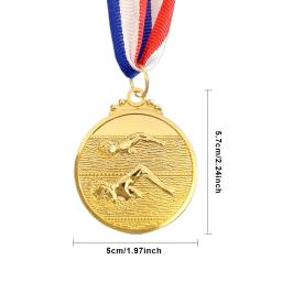 Medalha com fita no pescoço, vencedor de metal, ouro, prata, bronze, 5cm, para competição, corrida, festa, 1 a 20 peças - Image 6