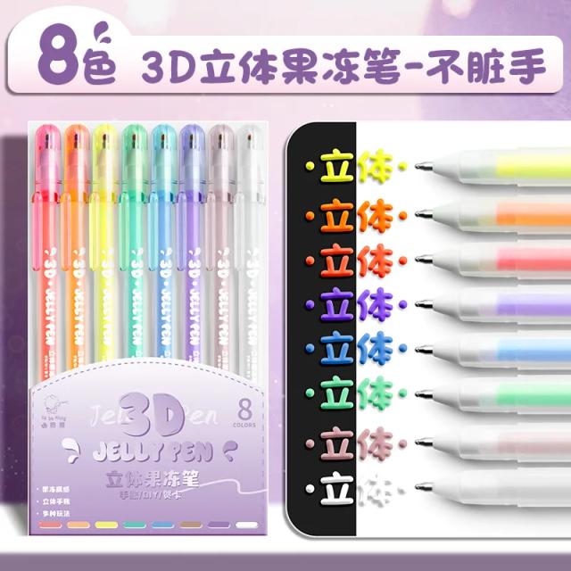Rolo de Esmalte 3D Colorido para Decorar Journaling e DIY - 12 Peças com Letras e Desenhos em 1mm