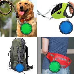 Alimentador de animais de estimação tigela dobrável silicone viagem cão tigela andando portátil tigela de água para pequeno médio cão gato tigelas pet comer prato - Image 5