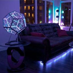 Creative Dodecahedron Art Lâmpada, Futebol colorido, Novidade Atmosfera Lâmpada, Acrílico USB, Decoração Home, Presente de aniversário - Image 4