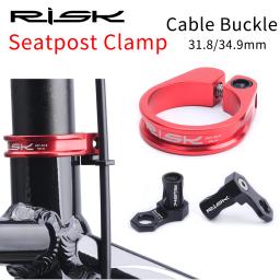 Risco 31.8mm 34.9mm braçadeira de selim da bicicleta alumínio mtb mountain road espigão braçadeira parafuso titânio com organizador cabo - Image 2