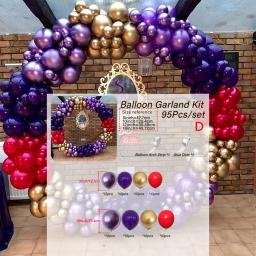 Kit do arco do balão do látex, roxo, ouro, branco, aniversário, casamento, despedida de solteiro, casamento, chuveiro nupcial, Dia das Bruxas, decoração - Image 6