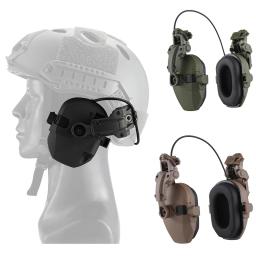Airsoft tiro redução de ruído earmuffs capacete tático montado protetor auditivo eletrônico amplificação som fone ouvido - Image 1