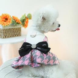 Vestido xadrez clássico para cão e gato médios, traje macio e quente para chihuahua, para cachorro e gato, pet supplies, outono e inverno - Image 1