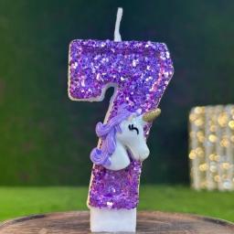 Criativo Digital Velas De Aniversário, Número 0-9, Unicórnio DIY, Suprimentos De Celebração De Aniversário, Decoração De Festa De Bolo, 1 Ano - Image 1
