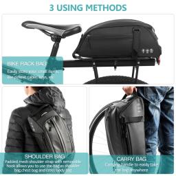 Reflexivo Mountain Bicycle Seat Bag, impermeável bicicleta traseira Rack Bag, portador de bicicletas, ciclismo traseiro Rack, saco de ombro, acessórios de ciclismo - Image 5