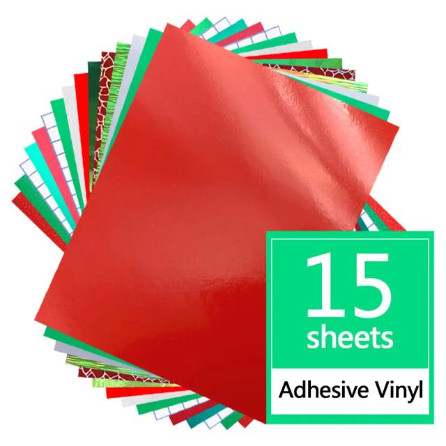 Pacote com 15 Peças de Adesivos de Vinil 12"x10" para Artesanato e Decoração de Festas, Sinalização e Scrapbooking