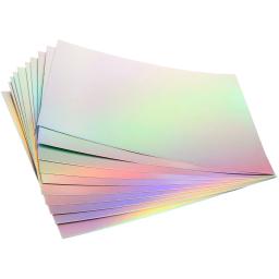 10 folhas de papelão metálico arco-íris, cartolina, artesanato holográfico grosso para - Image 5