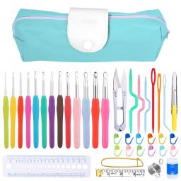 IMZAY Colorido Kit De Agulhas De Tricô Punho De Borracha Com Clipes De Costura Agulhas De Plástico Staniless Aço Tesoura Crochet Ganchos Set - Image 1