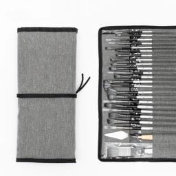 Pincel De Pintura Acrílica Conjunto com Cabo De Madeira, Arte Pincéis De Pintura, Nylon Apontou Cabelo, Pintura A Óleo DIY, Raspador, Suprimentos, 24Pcs - Image 5