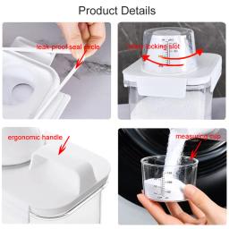 Recipiente De Armazenamento De Alimentos Pet Hermético, Frasco De Cereal De Plástico com Copo De Medição, Dispensador De Detergente Em Pó De Lavanderia, Caixa De Armazenamento - Image 5