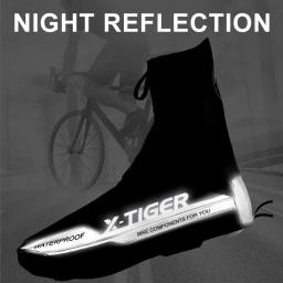 Capa para sapatos de ciclismo impermeável e refletora, calçado de inverno para bicicleta, bicicleta de estrada, quente, fleece, à prova de vento, mtb, cobertura para sapato - Image 3