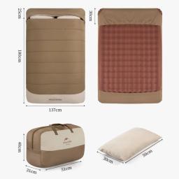 Naturehike Acampamento Saco de dormir com capuz duplo com travesseiro macio e confortável com tudo incluído saco de dormir ao ar livre quente equipamento de acampamento equipamentos de dormir - Image 6
