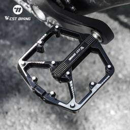 Oeste ciclismo-pedais de liga de alumínio antiderrapante para mountain bike, acessórios de bicicleta de estrada, com rolamento selado, DU/ 3 rolamento - Image 1