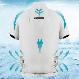 Colete Cooling Wearable para trabalho de alta temperatura, ar condicionado, roupas de caminhada, colete de pesca, novo, 2 ventiladores - Image 3