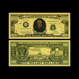 US Presidentes Notas de Ouro, Um Milhão de Dólares, O Olho de Deus, Notas de Dinheiro, Colecionáveis, Conjunto Completo, Lembrança de Cartão, 46Pcs - Image 4