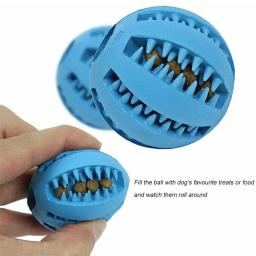 Brinquedos de borracha natural do cão de estimação brinquedos de mastigação do cão de limpeza do dente tratar bola de elasticidade interativa extra-resistente para acessórios do animal de estimação - Image 5