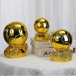 Troféu de bola de ouro personalizado futebol final tiro atleta modelo galvanoplastia resina copo de futebol fãs colecionáveis lembranças presente - Image 1
