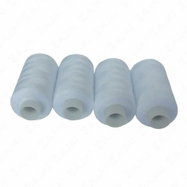 Conjunto de Linhas de Poliéster Eajai para Costura e Tricô - 4 Peças de 500m em Preto e Branco, Resistentes e Duráveis