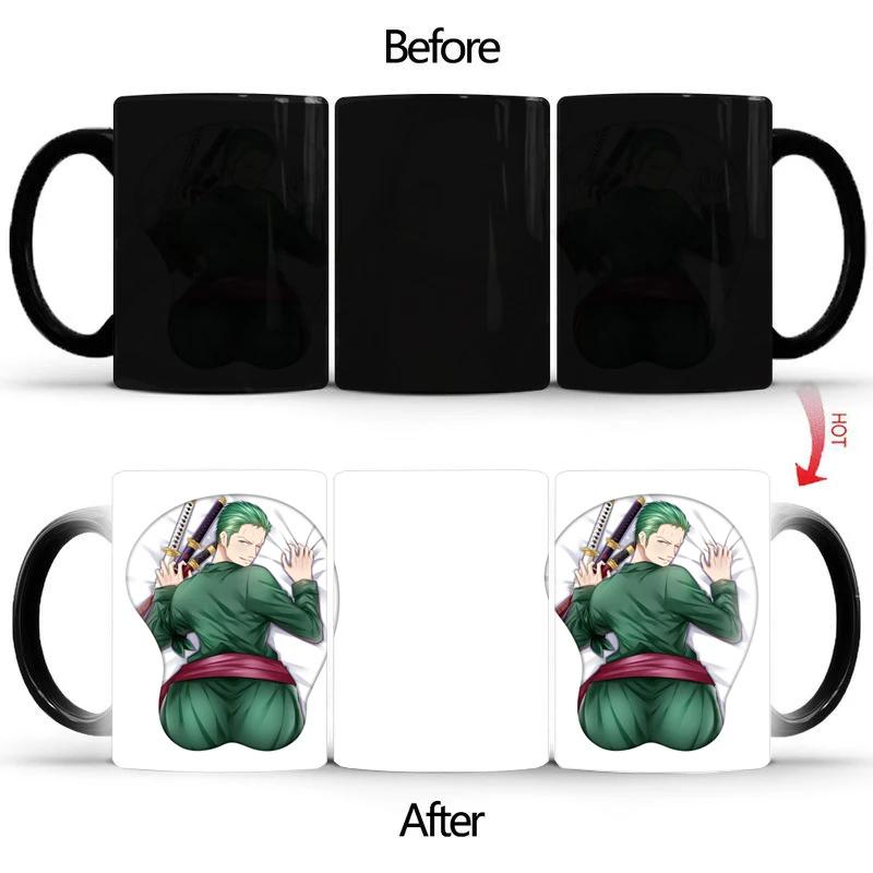 Guerreiro Verde Criativo Caneca Mágica, Sublimação Tumblers, Copos De Café De Cerâmica, Café Da Manhã, Descoloração Canecas, BSKT-089, Atacado - Image 1