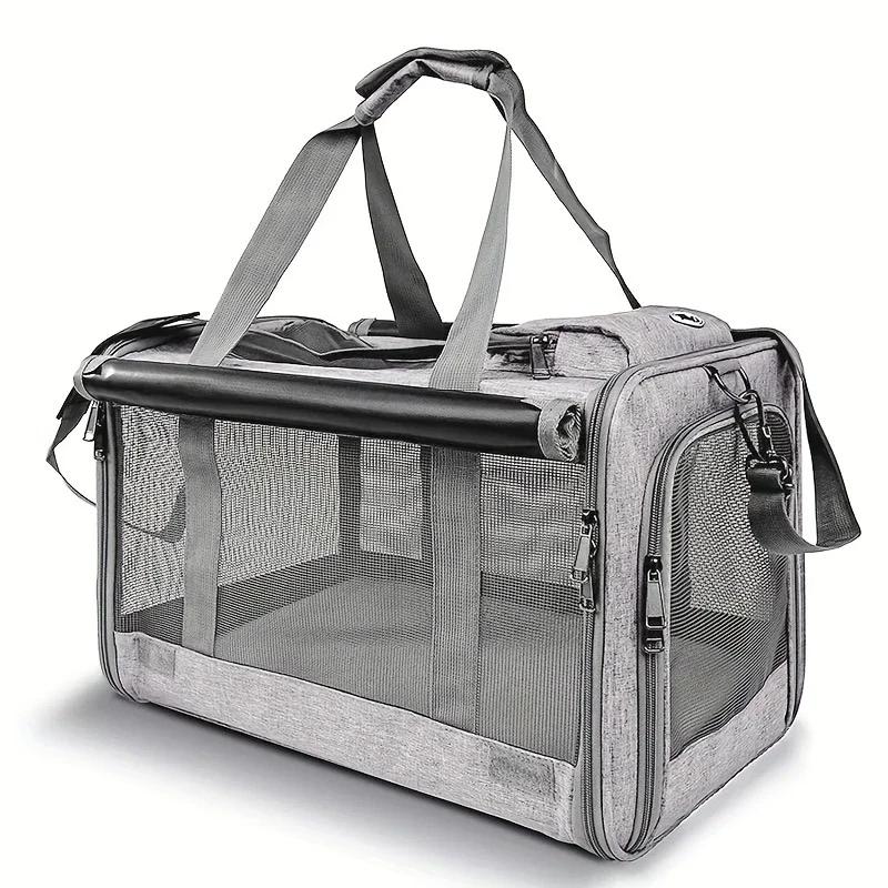1pc grande sacos de gato portátil saco de transporte do cão malha respirável dobrável bolsa companhia aérea aprovado saco de viagem para animais de estimação saco de transporte gatinho - Image 1