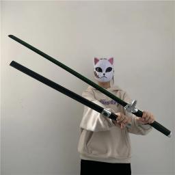 106cm jogo katana arma 1:1 cosplay espada fantasma mal ninja conjunto faca verde preto bainha role play modelo prop espada de segurança plutônio para - Image 1
