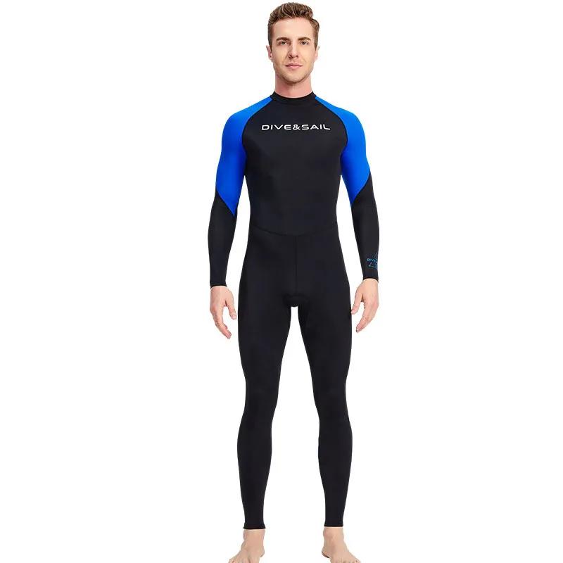 Protetor solar fino roupa de banho surf mergulho terno upf50 + manga longa uma peça wetsuit masculino mergulho subaquático maiô - Image 1