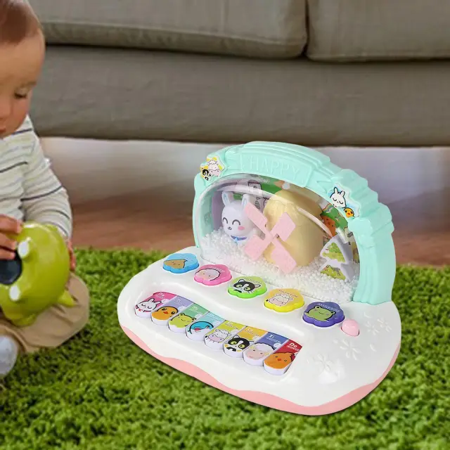 Piano Musical Infantil com Luzes e Sons - Brinquedo Sensorial para Crianças a Partir de 2 Anos, Ideal para Aprendizagem e Presentes de Aniversário