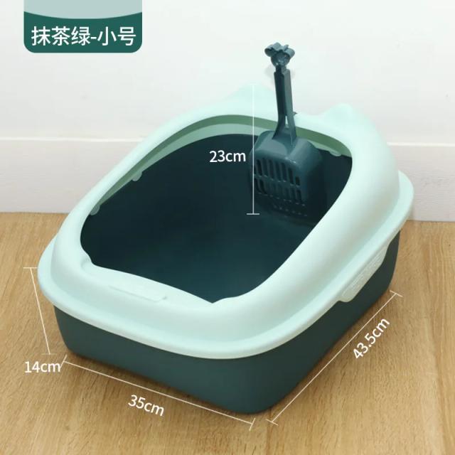 Caixa de Lixo Semi-Fechada para Gato com Borda Alta e Design Anti-Rrespingo - Grande Dimensão para Conforto do Seu Pet