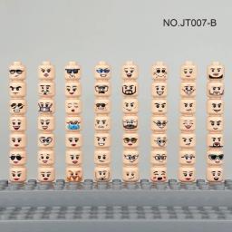56 pçs/lote diy figuras cabeça blocos de construção acessórios rir chorar bonito irritado expressão facial mini tijolos brinquedos modelo crianças presentes - Image 4