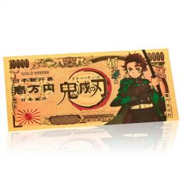 Anime japonês folha de ouro notas comemorativas, Demon Slayer, ouro 24K, arte cédula, colecionáveis para presentes de Natal, venda quente, 2023 - Image 2