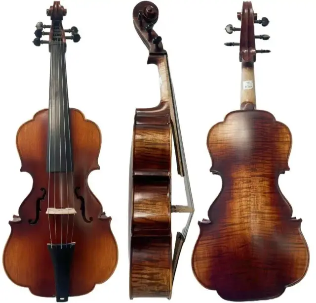Viola Artesanal de 5 Cordas com Som Ressonante - Tamanho 17 7/8" (455mm)